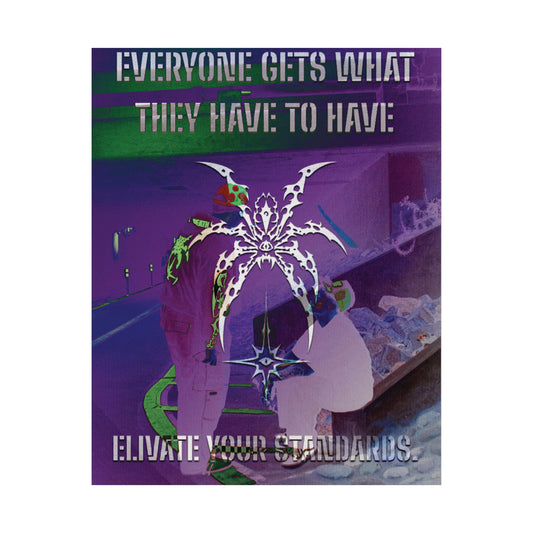Elevate Your Standards. Satin Poster - Purple